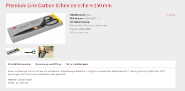 TDyn Sicherheitsschere Carbon 250mm